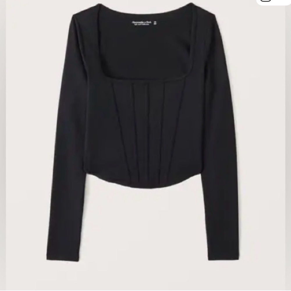 Abercrombie & Fitch Black Long Sleeve Corset Top - Picture 1 of 3
